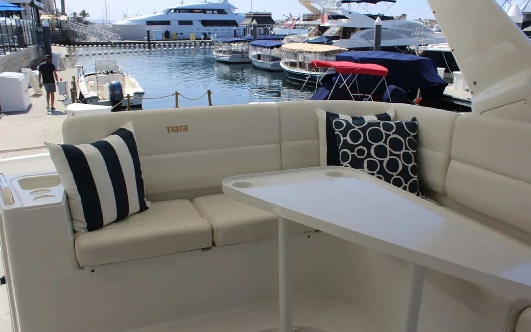 50 Tiara luxury charter yacht - Balboa Yacht Club, Bayside Drive, Newport Beach, Corona Del Mar, CA, USA