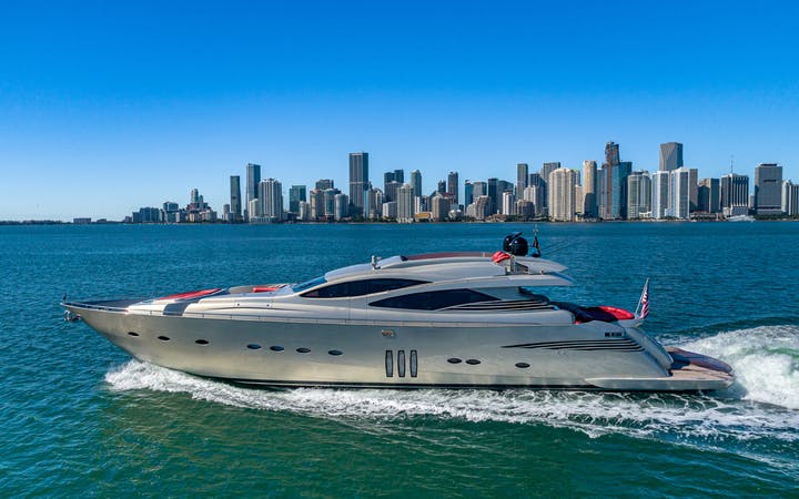 90 Pershing luxury charter yacht - Miami Beach Marina, Alton Road, Miami Beach, FL, USA