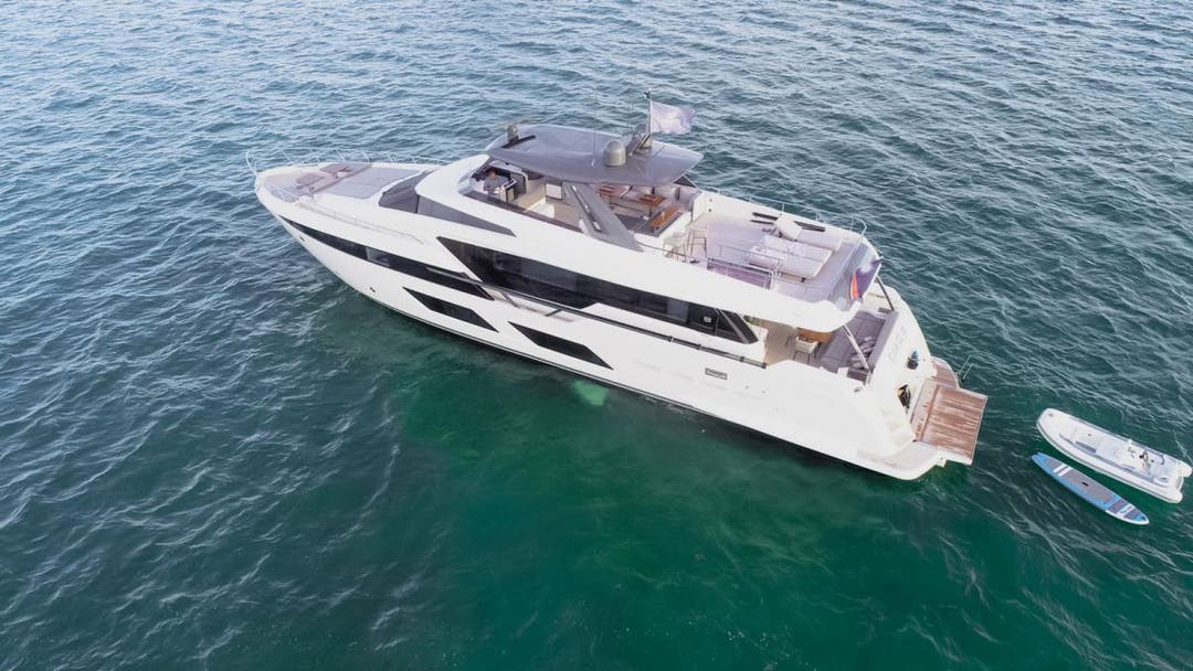 94 Ferretti luxury charter yacht - Miami Beach Marina, Alton Road, Miami Beach, FL, USA