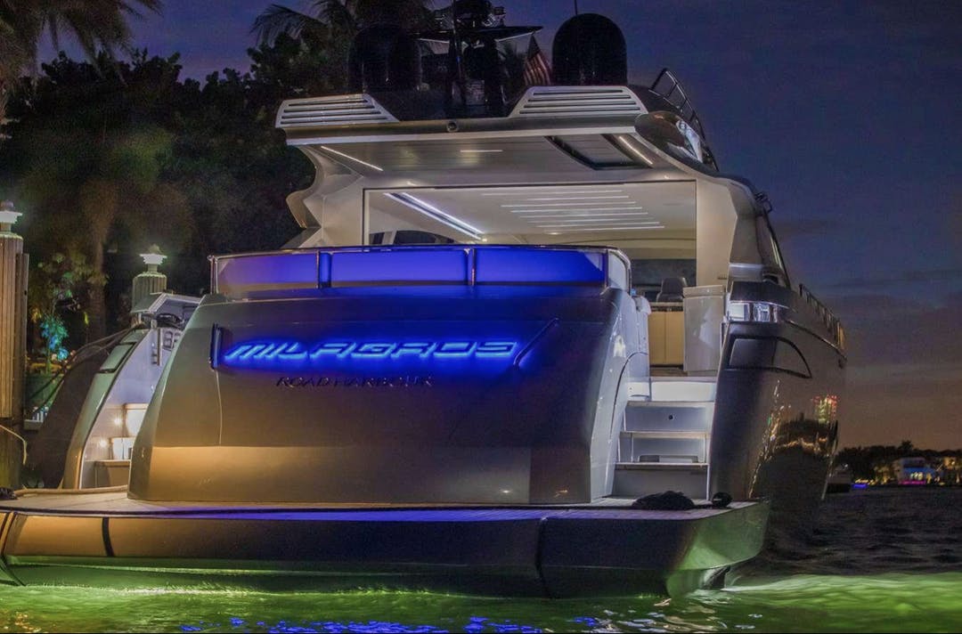 82 Pershing luxury charter yacht - Miami Beach Marina, Alton Road, Miami Beach, FL, USA