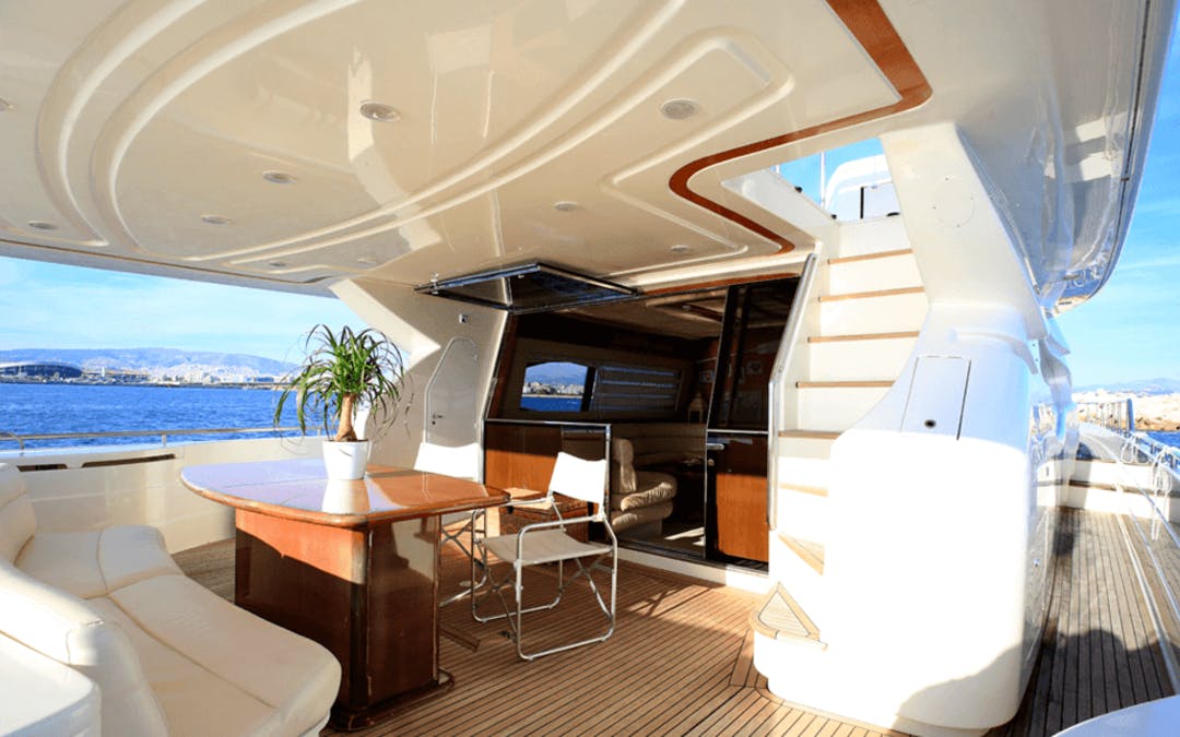 76 Ferretti luxury charter yacht - Nammos, Psarrou, Mykonos, Greece