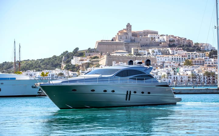62 Pershing luxury charter yacht - Botafoc Ibiza, Av. de Juan Carlos I, 07800 Ibiza, Balearic Islands, Spain