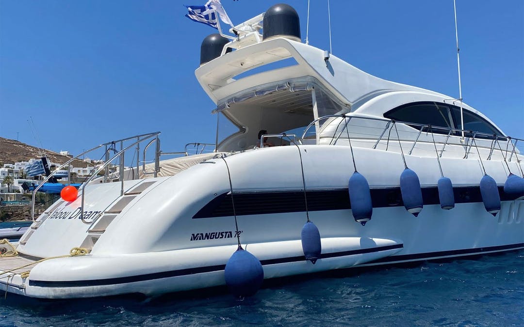 72 Mangusta luxury charter yacht - Mýkonos, Greece