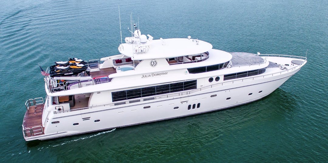 103 Johnson luxury charter yacht - Rickenbacker Causeway, Key Biscayne, FL, USA