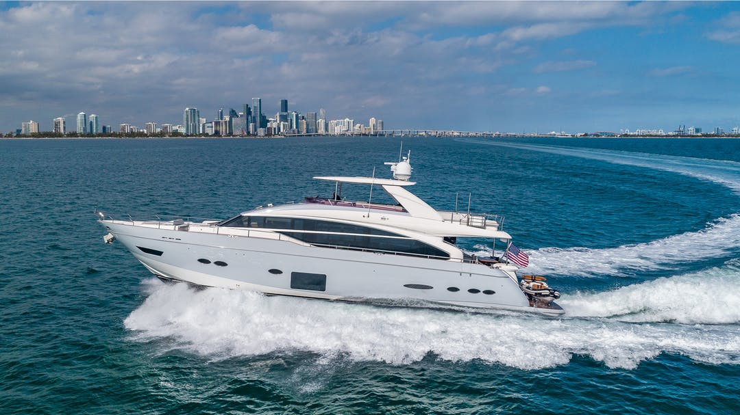88 Princess luxury charter yacht - Miami Beach Marina, Alton Road, Miami Beach, FL, USA