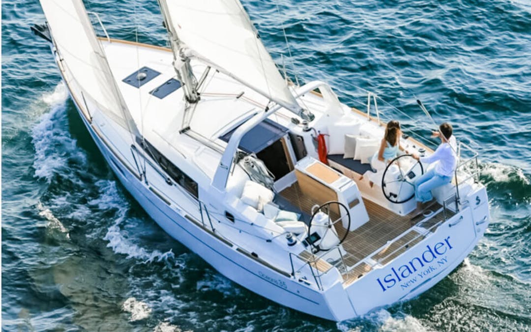 35  Beneteau Oceanis luxury charter yacht - Liberty Harbor Marina Boatyard, Marin Boulevard, Jersey City, NJ, USA