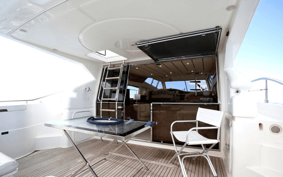 53 Ferretti luxury charter yacht - Nammos, Psarrou, Mykonos, Greece