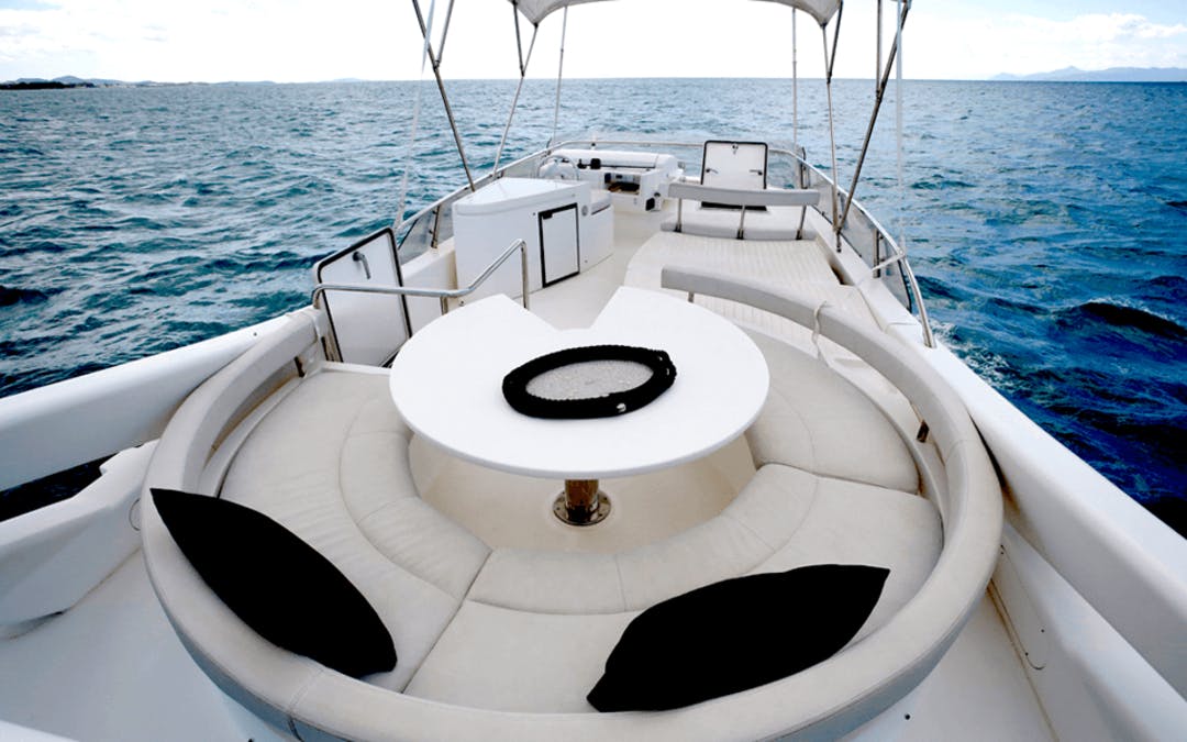 53 Ferretti luxury charter yacht - Nammos, Psarrou, Mykonos, Greece
