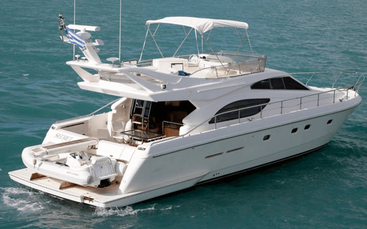 53' Ferretti luxury charter yacht - Nammos, Psarrou, Mykonos, Greece