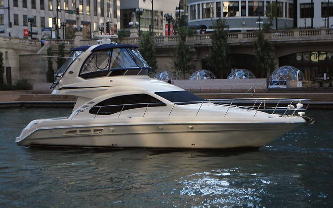 50 SeaRay luxury charter yacht - Burnham Harbor, Chicago, IL, USA