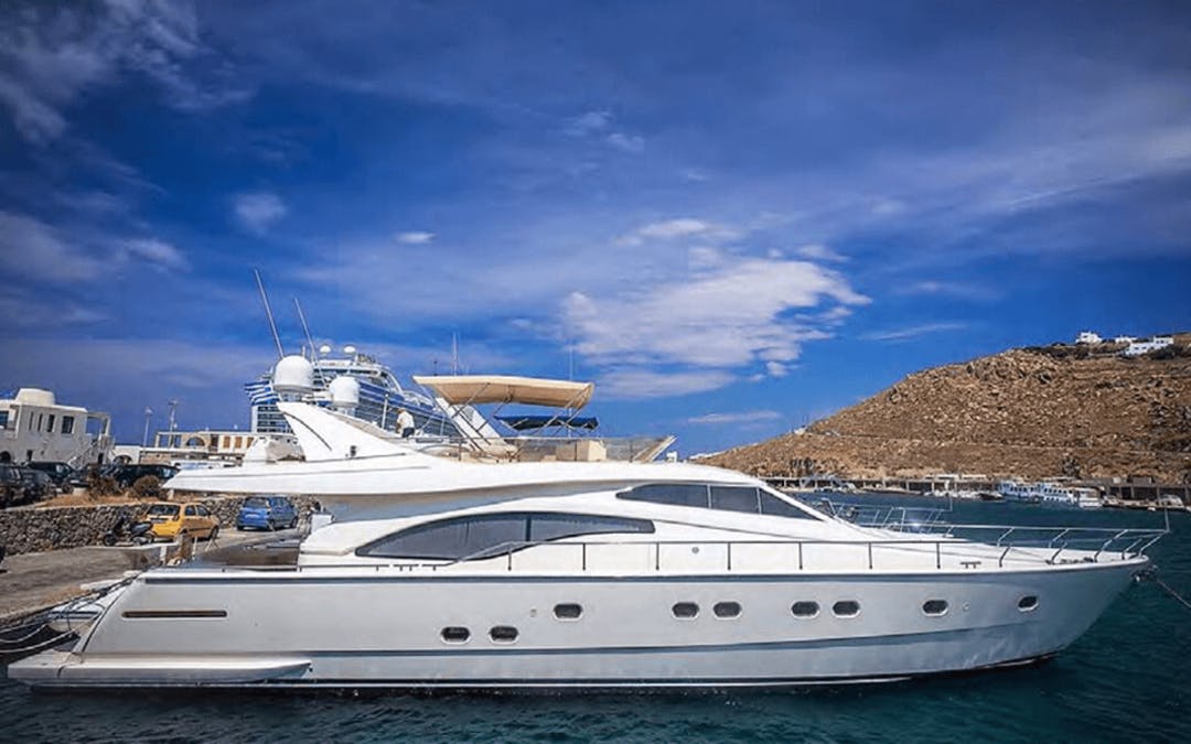 68 Ferretti luxury charter yacht - Nammos, Psarrou, Mykonos, Greece